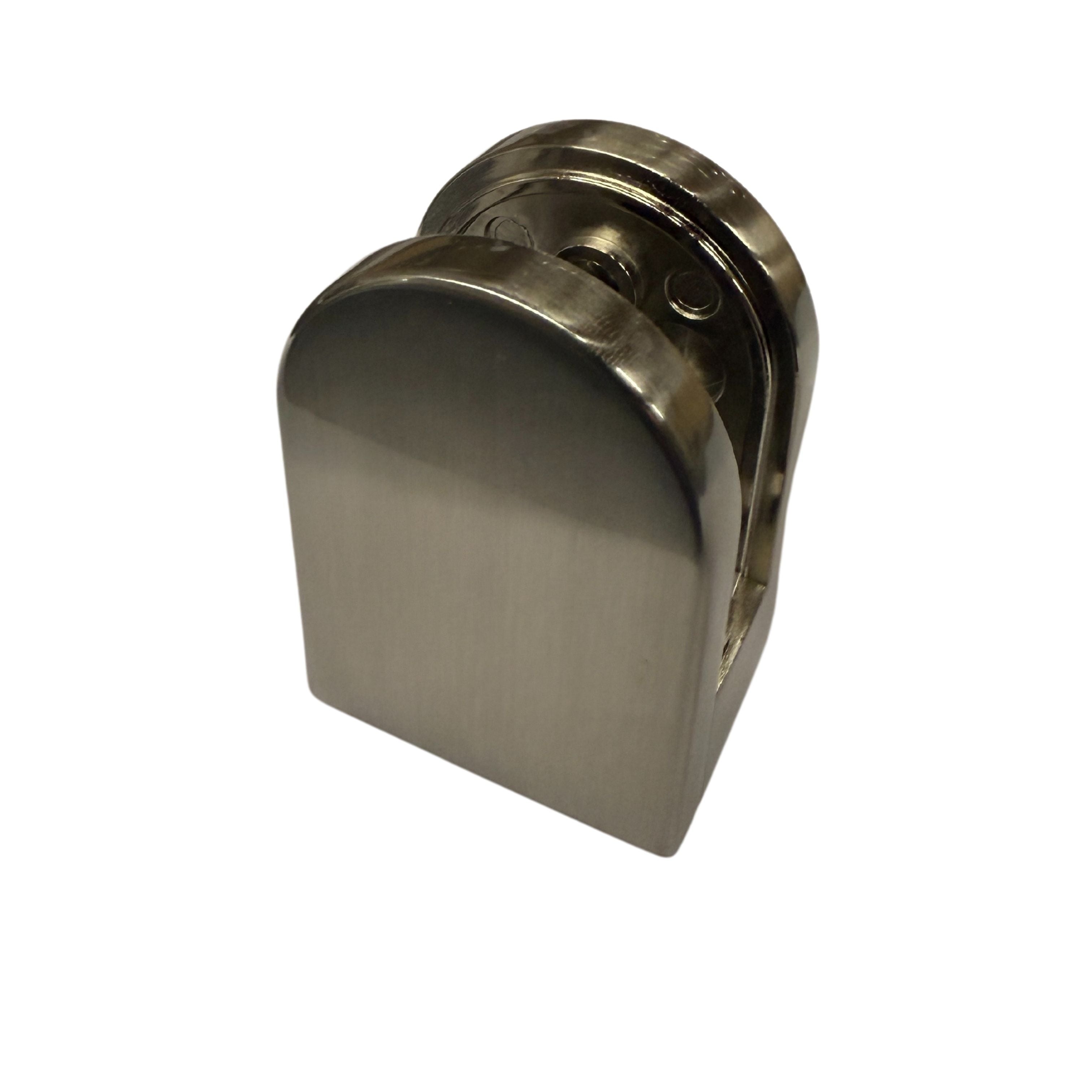 d-shaped glass bracket brushed steel