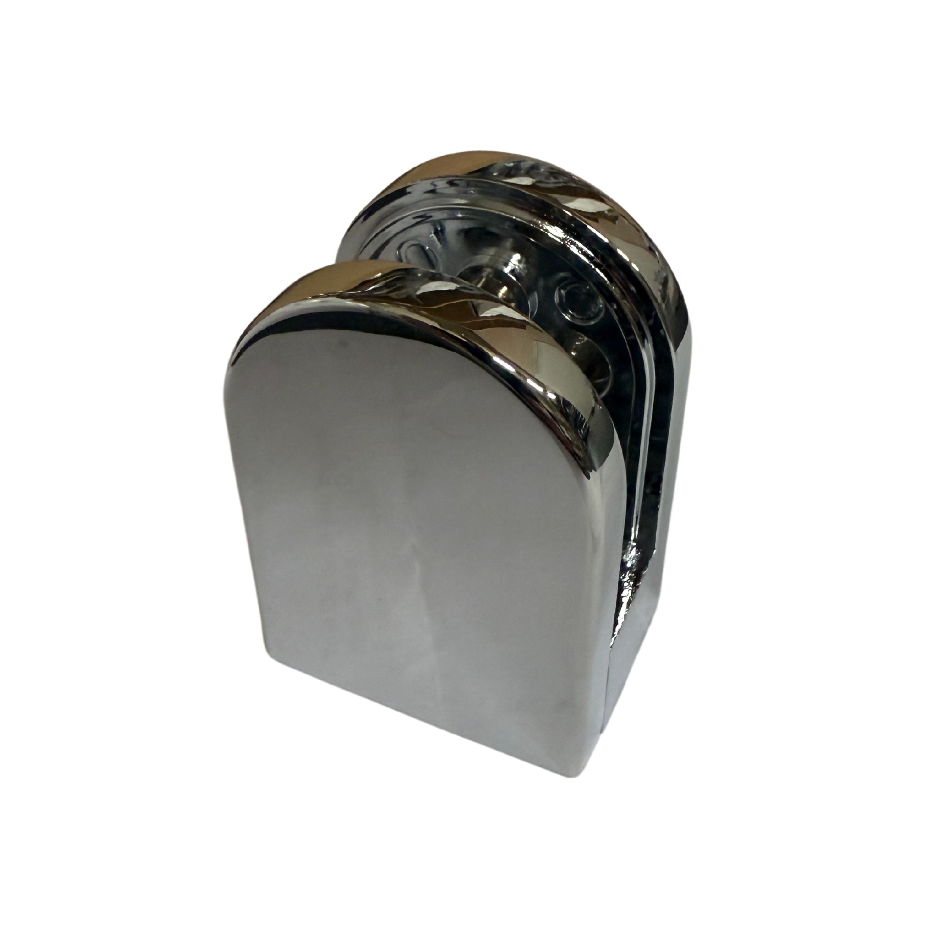 d-shaped glass bracket chrome