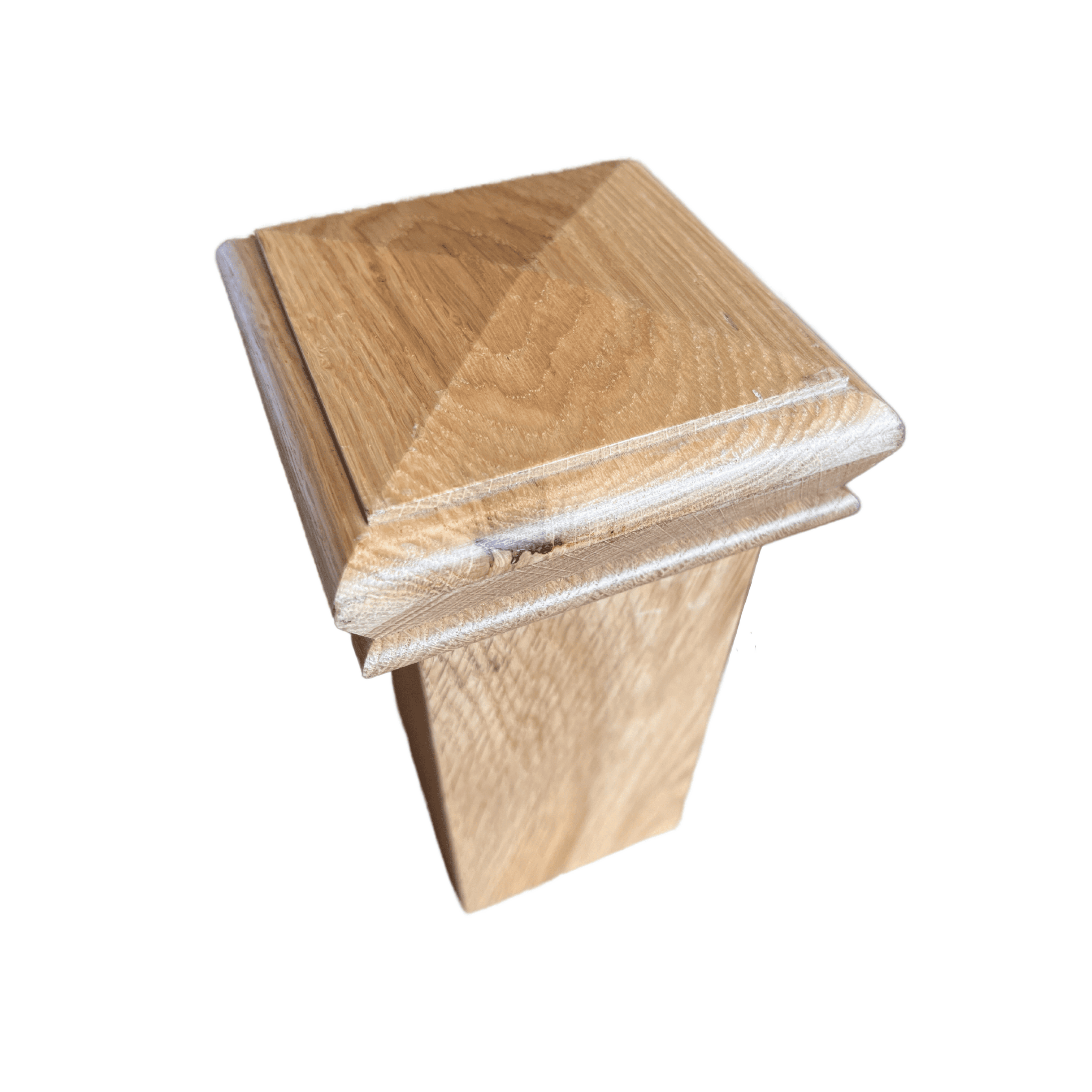 oak pyramid newel cap angled