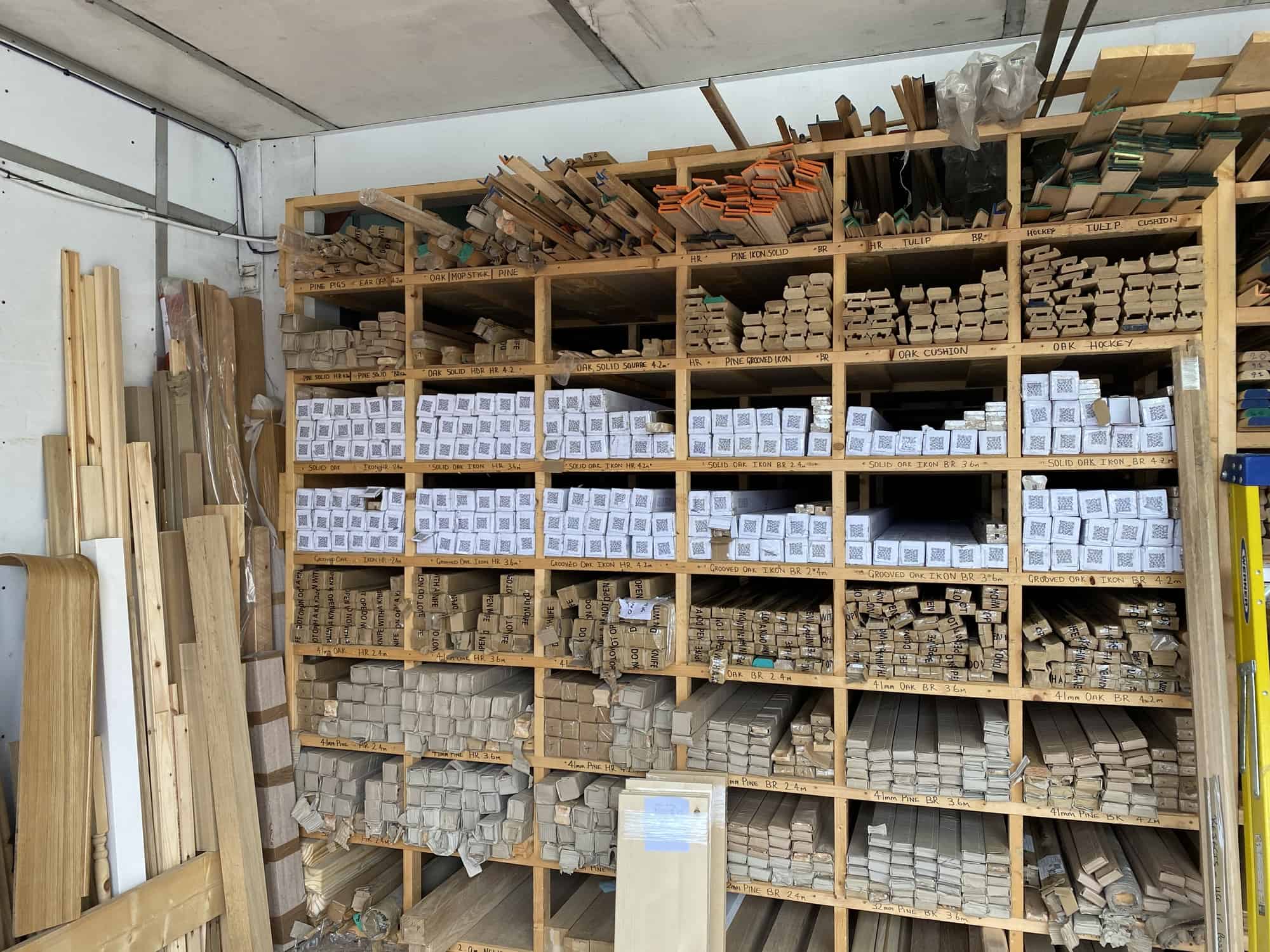 Solid Oak Supplies In Storage Unit