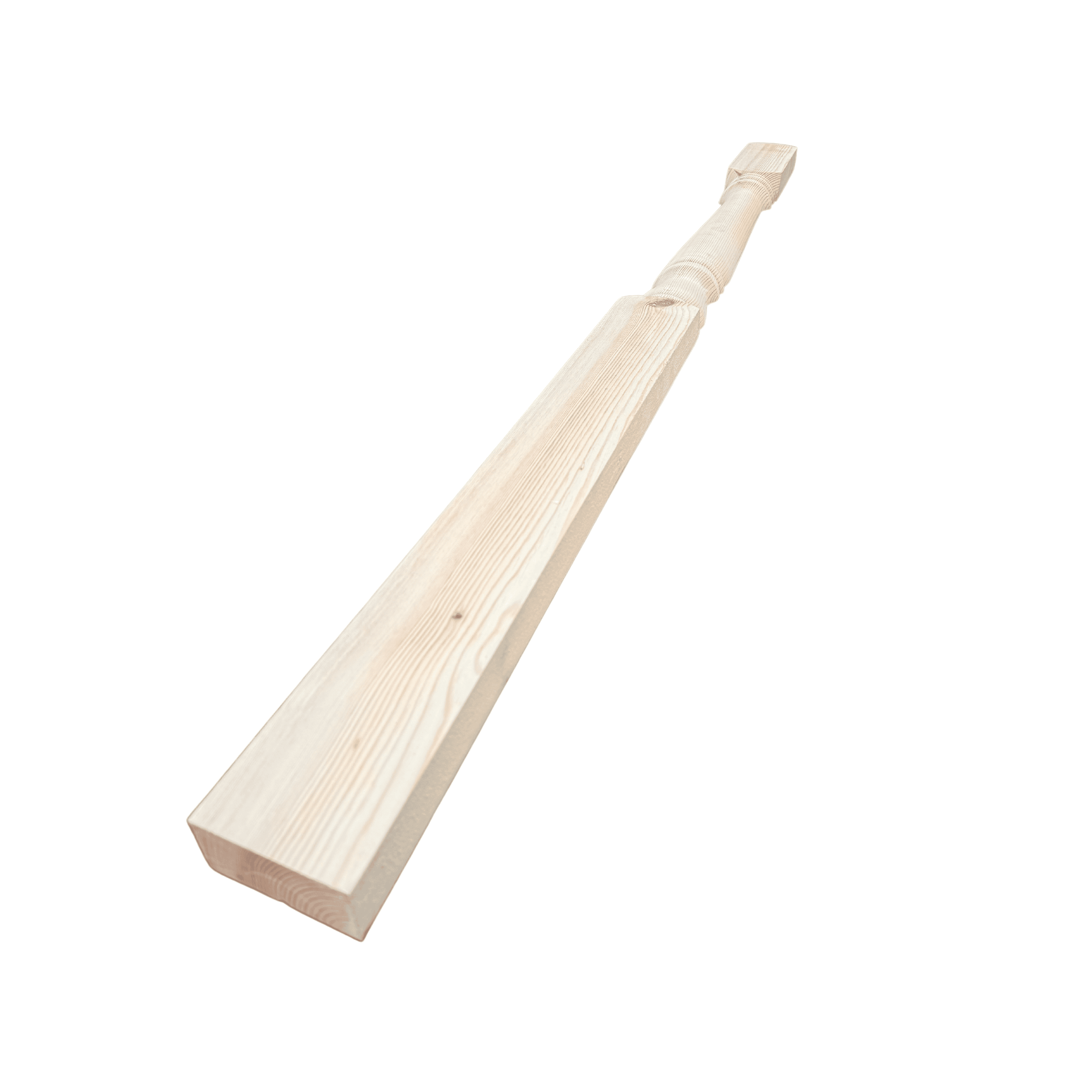 pine turned half newel post angled