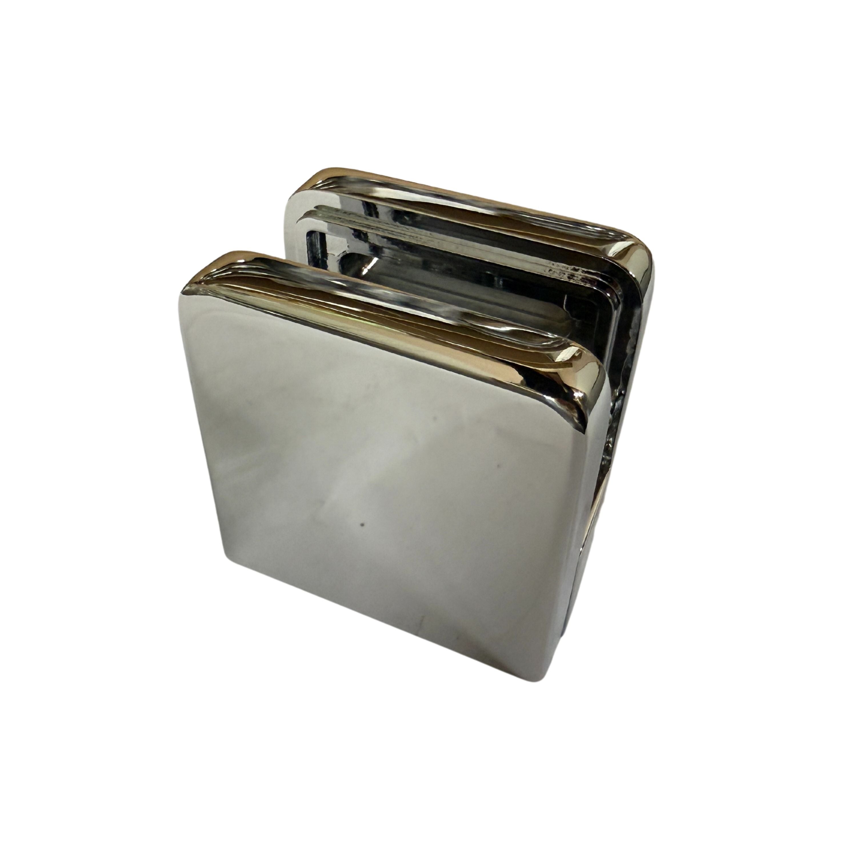 square glass bracket chrome