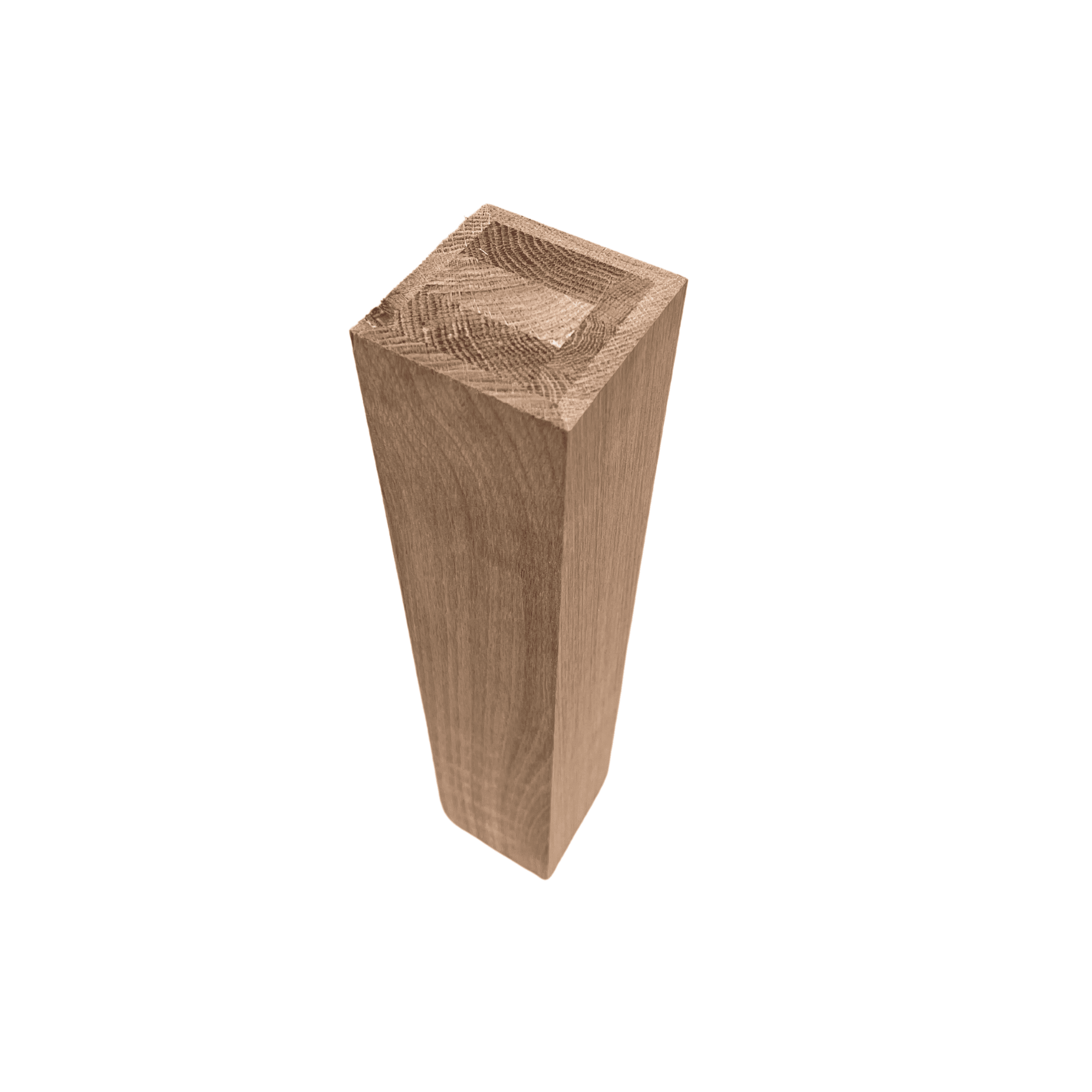 oak square newel post angled
